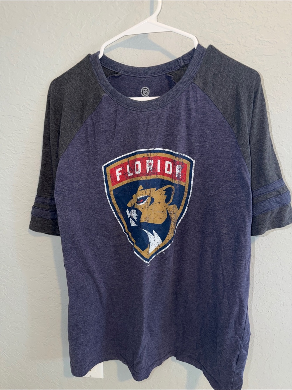 Soft navy and charcoal blue men’s tee with a bold Florida panther graphic.